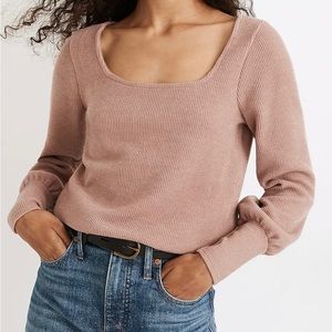 Madewell Ottoman Rib Square Neck Top